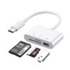 YLK USB C |0 Lecteur SD + TF + USB 3 en 1 Blanc - Compatible Samsung Galaxy S25 S24 S23 S22 S21 S20 S25+ S25Ultra S24+ S