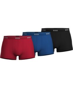 BOSS Hommes Trunks 3P CO/EL Lot de Trois Boxers Courts avec Taille Élastiquée pour Hommes | Mode Élégante et Confortable