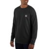 Carhartt Force Fit Relaxed Midweight Long-Sleeve Noir Homme T-Shirt pour Travail Utilitaire