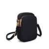 Casecret Bandoulière Petite Pochette Nylon Universel pour iPhone 14 13 11 Samsung S23 Xiaomi Bis zu 7" Noir Femme