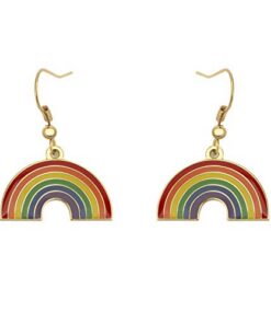Sinwinkori Boucles d'oreilles pendantes Pride en forme d'arc-en-ciel - LGBT & LGBTQ+ - Accessoire de mode gay lesbienne