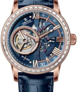 OBLVLO VMQ-DD Montre Automatique Rétro Homme Cuir Vachette Saphir Étanche