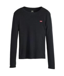 Levi's Essential Housemark Long-Sleeve Tee T-Shirt Femme Hiver Chaude Confort Élégant Taille Classique Rouge