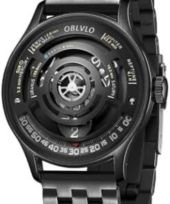 OBLVLO Montre Automatique Homme Acier Inox 316L Étanche BLM-Solar