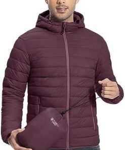 Veste matelassée légère homme capuche 6 poches rouge bordeaux XXL