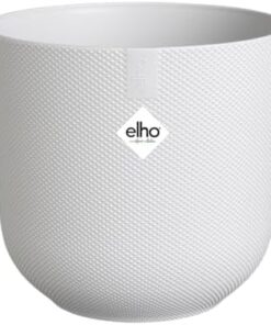 Elho Jazz Round Pot de Fleurs d'Intérieur Plastique 100% Recyclé Ø 16 cm Blanc