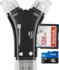 SD Card Lecteur pour Smartphone et Caméscope Utilisateur Avancé Capacité de 128GB Lecture et Ecriture Rapide