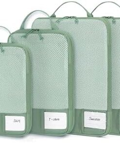ECOHUB Organisateurs Valises 4 Pièces Compression Voyage Packing Cubes Mailles SBS