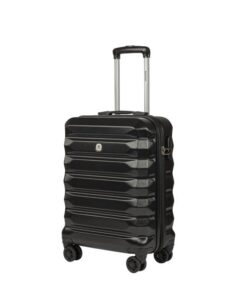 BEMON Valise cabine rigide en coque 4 roues 55cm - Noir pour voyageurs en déplacement professionnel