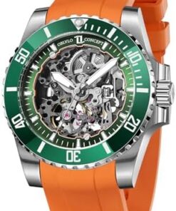 OBLVLO Montre Automatique Squelette Hommes Luxe Étanche Super Lumineux DM