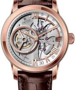 OBLVLO VMQ-ND Montre Automatique Homme Saphir Synthétique Étanche Cuir Synthétique