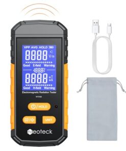 Neoteck 3-en-1 Détecteur EMF Portable Type C Rechargeable Écran LCD Alarme Sonore 1-1999V/m 0.01-99.99uT