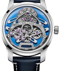 OBLVLO Montre Automatique Luxe pour Homme Double Face en Cuir Mécanique