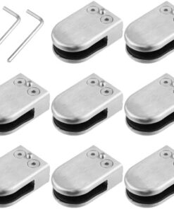 Neoteck Pinces Verre Inox 8pcs 10-11mm Antirouille Brossées pour Garde-corps Escaliers Balustrade