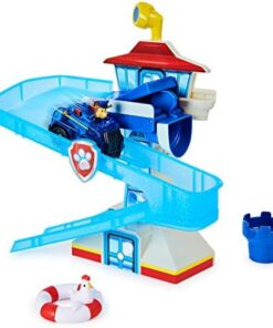 Paw Patrol Pat' Patrouille Playset Bain Adventure Bay + Véhicule Chase Lumineux Enfants 3 Ans+