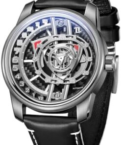 OBLVLO Montre Mécanique Homme Carbone Forgé Étanche Rotor Concept