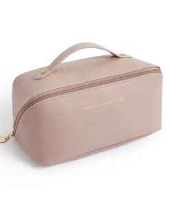NOVAGO Mini Trousse Toilette Rose pour Femmes Voyage - Sac Maquillage Organisé Compact (Rose Sualène)