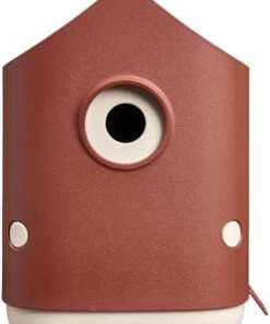 Elho Nichoir Oiseaux Cosy 18cm - Pour +11 Espèces - Plastique 100% Recyclé Rouge L17.6xB18xH23cm