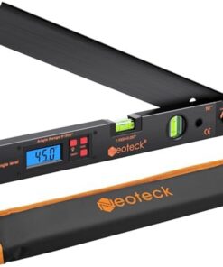 Neoteck Rapporteur d’Angle Numérique 400mm/0~225° – Écran LCD Rétroéclairé, Niveau Bulle, Précision pour Menuiserie et C