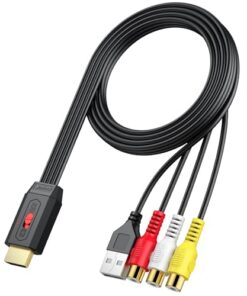 Neoteck Convertisseur AV vers HDMI pour Consoles Rétro 60cm RCA Femelle Noir