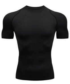 Smatstyle T-shirt de sport compressif pour hommes, séchage rapide, idéal pour la course et l entraînement en salle