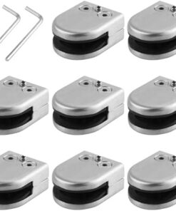 Neoteck Pinces Verre Inox 8pcs 8-9mm – Antirouille Brossé pour Balustrade Garde-Corps et Paroi Douche