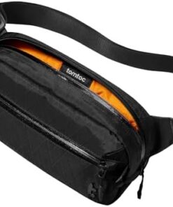 tomtoc 3,5L X-Pac Sacoche Bandoulière RFID Imperméable, Sling Bag Léger Noir pour Voyage Quotidien