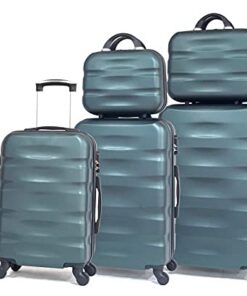 CELIMS Marque Française - Valises Rigides Lot de 5 (Vert Foncé) Pour Voyageurs Éligibles pour les Vols Internationaux Fo