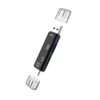 USB |0 Type C 5 en 1 Lecteur de Carte Mémoire Adaptateur de TéLéPhone Portable Noir