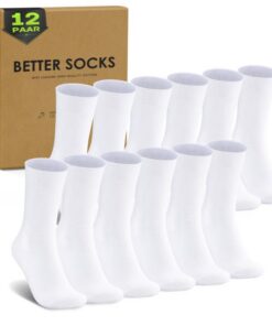 Chaussettes EKSHER Classiques Noires et Blanches Homme Femme d'Affaires - Coton OEKO-TEX STANDARD 100 (Lot de 12)