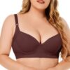 Soutien-gorge grande taille TESOON - Push-up sans couture - Soutien en V profond - Bretelles réglables - Taille conforta