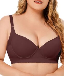 Soutien-gorge grande taille TESOON - Push-up sans couture - Soutien en V profond - Bretelles réglables - Taille conforta