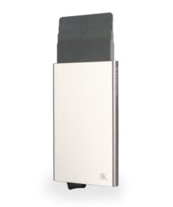 Porte-Cartes RAYKONG Métal Homme et Femme Antivol| Popup| Aluminium Minimaliste Bleu