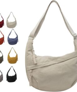 Sac à Bandoulière en Nylon Étanche Léger pour Voyage et Courses