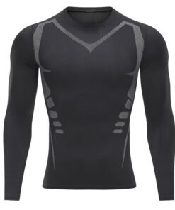 Smatstyle Maillot Compression à Manches Longues pour Homme Fitness Séchage Rapide Course à Pied