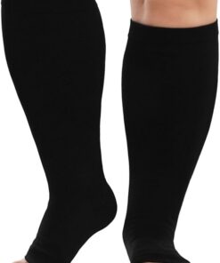 Chaussettes de Compression LOFIR 20-30mmhg Hommes Femmes OEKO-TEX Black Beige Compression Medecine Grands Tailles