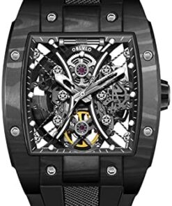 OBLVLO Montre Sport Hommes Automatique Mécanique Squelette EM-S