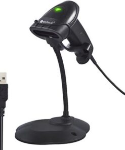 Neoteck Lecteur Code-Barres USB Automatique Laser Longue Portée Haute Vitesse + Support Mains Libres - Compatible Mac Wi