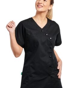 Hurry Jump Tunic Santé Beauté Coiffure Medical Fermeture par Pressions pour Femmes en Coton Stretch
