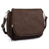 Sac à main GLITZALL femme cuir synthétique bandoulière rabat café