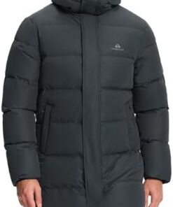 Pioneer Camp Parka d'Hiver Long Homme Chaud à Capuche - Doudoune Matelassée Extérieur Imperméable