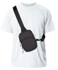 MDJYMYZ Sac de Poitrine Homme Grande Capacité Imperméable Léger Noir