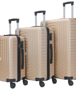 Valises HOMEROKK PARIS Lot de 3 I Coque Rigide ABS I Serrure à Code I Roues 360° I Champagne