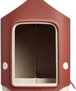 Elho Cosy Mangeoire Oiseaux 18cm - 100% Plastique Recyclé - Extérieur Rouge L17.6xB18xH23cm