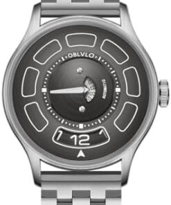 OBLVLO BLM-UFO Montre Automatique Homme Acier Inox 316L Étanche Caoutchouc