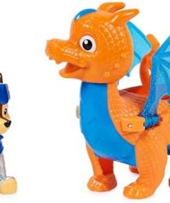 Pat' Patrouille Rescue Knights - Pack 2 Figurines Chiot + Dragon Ailes Fonctionnelles & Sac à Dos - Jouet Enfant 3 Ans+