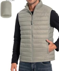 Pioneer Camp Gilet matelassé léger imperméable pliable pour homme - Parfait pour voyages et outdoor