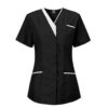 Tunique médicale femme en V - Blouse médicale femme manche courte - Uniforme de travail - Blouse infirmière femmes profe