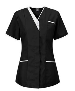 Tunique médicale femme en V - Blouse médicale femme manche courte - Uniforme de travail - Blouse infirmière femmes profe