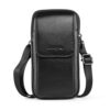 Hengwin multifonctions en cuir véritable, sac à bandoulière et de ceinture pour homme, look vintage, téléphones portable